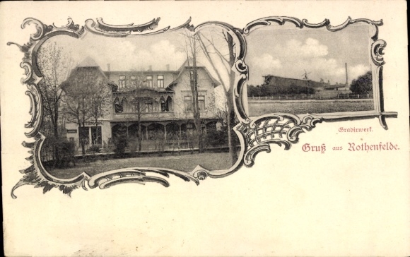 Jugendstil Passepartout Ak Bad Rothenfelde am Teutoburger Wald, Gradierwerk, Gasthaus