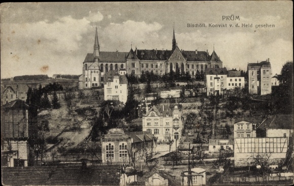 Postcard Prüm in the Eifel, episcopal seminary