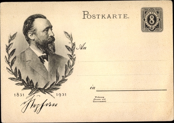 Ganzsachen Ak Heinrich von Stephan, Generalpostdirektor, Jubiläum 1931