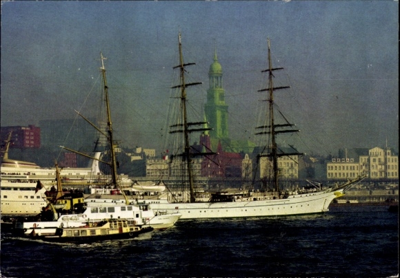 Ak Hamburg, Hafen, Segelschulschiff Gorch Fock