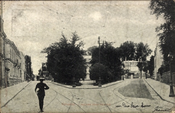 Ak Versailles Yvelines, Square Jean Houdon