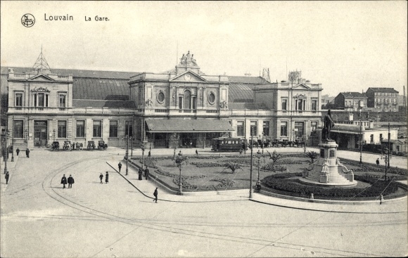 Ak Louvain Leuven Flämisch Brabant, Bahnhof, Denkmal