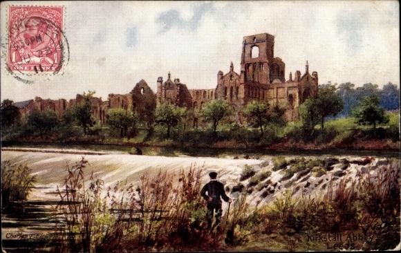 Artist Postcard Flower, C., Leeds Yorkshire England, Kirkstall Abbey