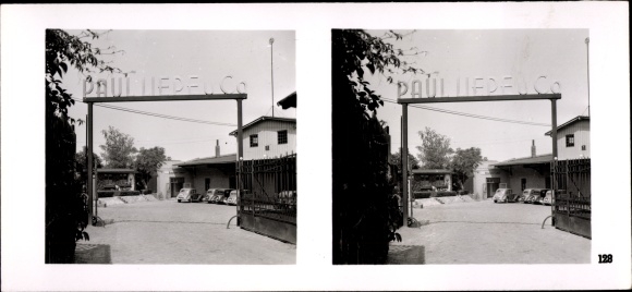 Stereo image photo The NS model companies 1937-38 No. 128 Paul Liepe &amp; Co car repair shop