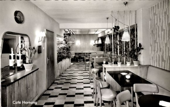 Postcard Kemnath in the Upper Palatinate, Café Hornung, interior, dining room