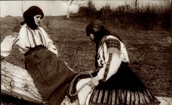 Postcard Rumänien, Basket Makers, Farmers, Costume