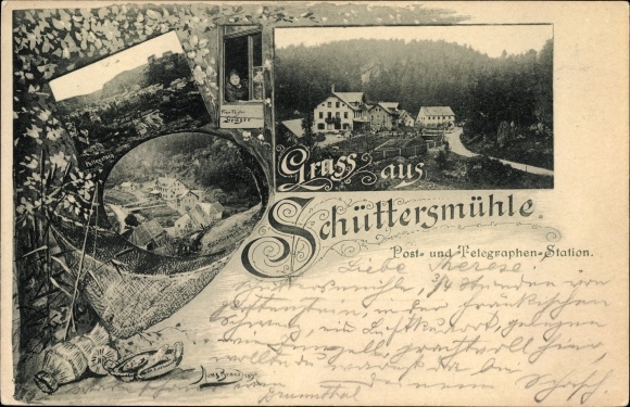 Postcard Schüttersmühle Pottenstein in the district of Bayreuth, Upper Franconia, general view, Mrs. Förster Graser