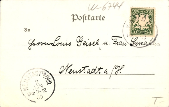 Postcard Kandel in the Palatinate Bienwald, street section