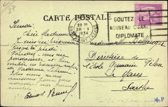 Postcard Le Vaudreuil Eure, Eure River, Farm and Chateau