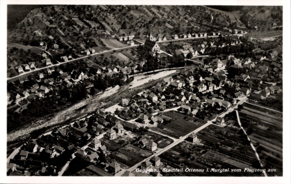 Postcard Ottenau Gaggenau in the Murg Valley, aerial photograph