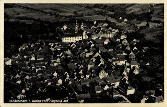 Ansichtkaart Gerlachsheim Lauda Königshofen in Tauberfranken, luchtfoto