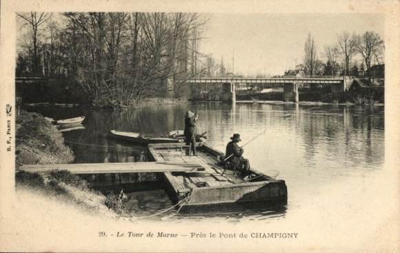 Ak Champigny Val de Marne, Le Tour de Marne, Pres le Pont