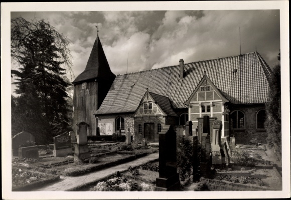 Photo Hamburg Bergedorf Altengamme Vierlande, church, cemetery, 1950