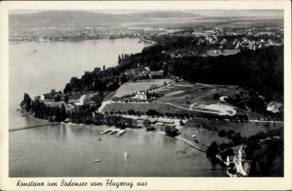 Ak Konstanz am Bodensee, Fliegeraufnahme