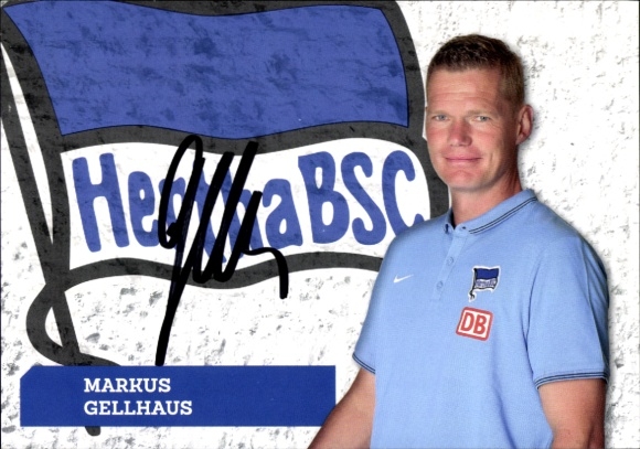Autogrammkarte Co Trainer Markus Gellhaus, Hertha BSC, Autogramm