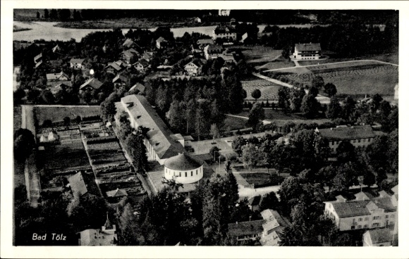 Postcard Bad Tölz in Upper Bavaria, aerial photograph
