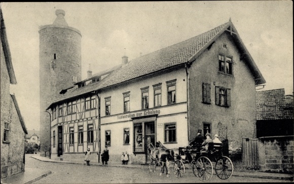 Ak Vacha in de Rhön Thüringen, logement, slagerij, restaurant voor ontspanning, koets