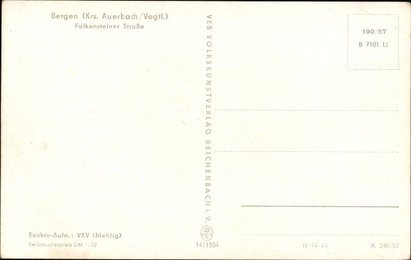 Postcard Bergen im Vogtland, Falkensteiner Strasse