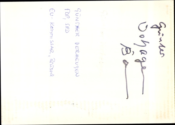 Zdjęcie polityk Günter Verheugen, autograf