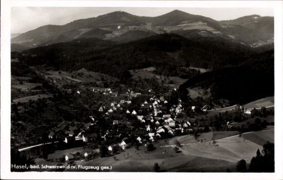 Ak Hasel in Baden, Fliegeraufnahme