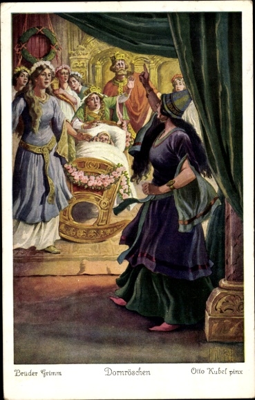 Artist PC Kubel, Otto, Fairy Tales, Brothers Grimm, Sleeping Beauty, Witch