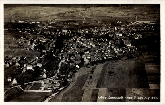 Postcard Ober Ramstadt in the Odenwald Hessen, aerial photograph