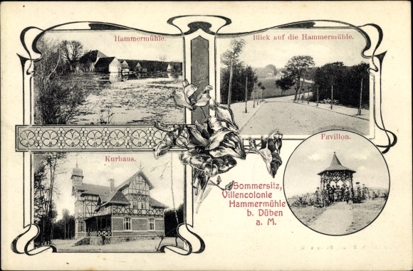 Art Nouveau PC Hammermühle Bad Düben an der Mulde, summer residence, pavilion, spa house