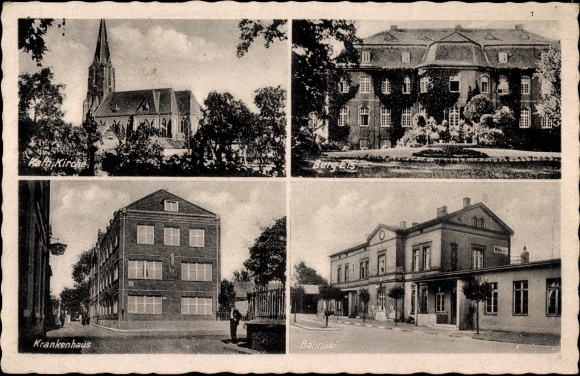 Ak Wahn Köln Nordrhein Westfalen, Krankenhaus, Bahnhof, Schloss Wahn, Katholische Kirche