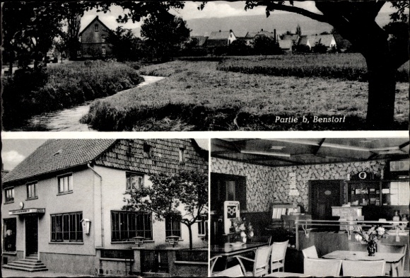 Postcard Benstorf Salzhemmendorf Lower Saxony, landscape with river, houses, guesthouse, interior view, B