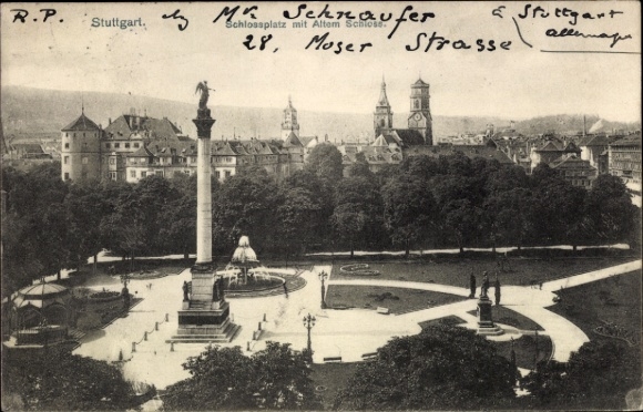 Postcard Stuttgart in Württemberg, Schlossplatz, Old Castle