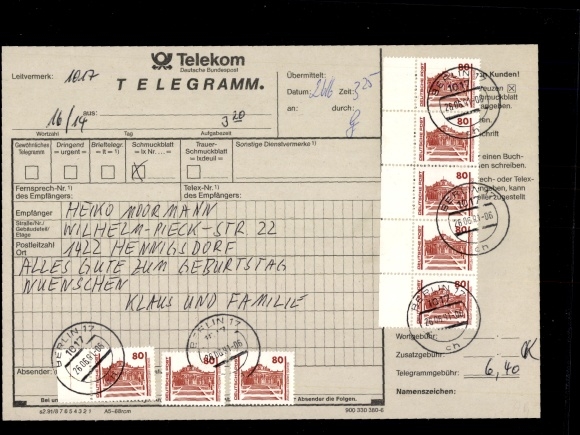 Michel nr 3349 (8) w Telegramie, Telekom
