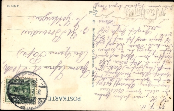 Postcard Großalmerode in the Werra Meißner district, Bilstein, observation tower, shelter