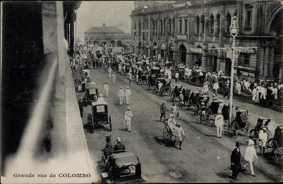 Postcard Colombo Ceylon Sri Lanka, High Street