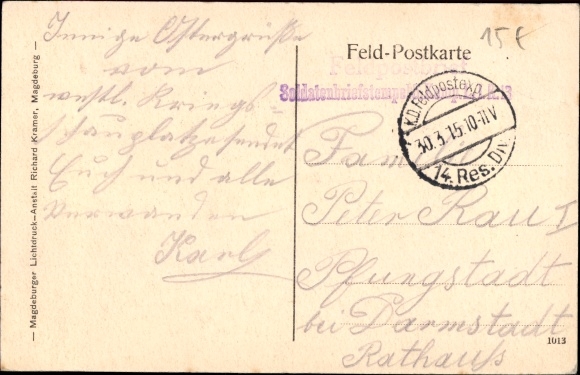 Postcard Outre Saint Erme Outre and Ramecourt Aisne, Bahnhof, Eisenbahn Bau Kompagnie No. 17