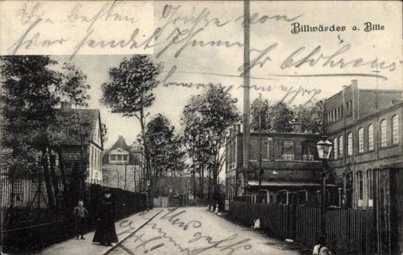 Ansichtkaart Hamburg Bergedorf Billwerder Billwärder, straatgedeelte