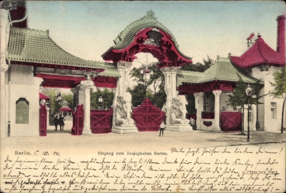 Postcard Berlin Tiergarten, Zoological Garden