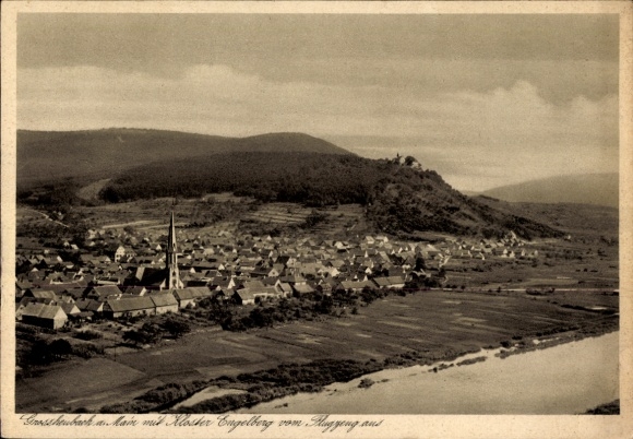 Postcard Grafenrheinfeld am Main Unterfranken, aerial photograph