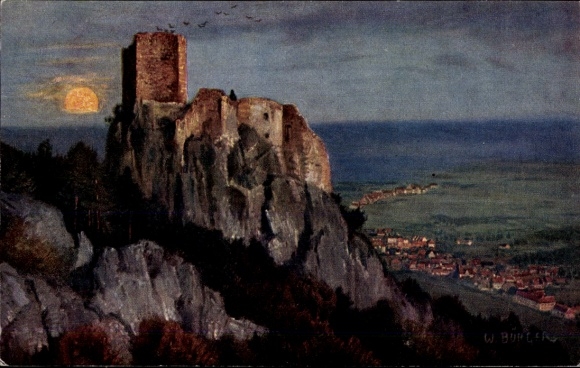Artist Postcard Bürger, W., Vosges Castles, Ruin Giersberg near Rappoltsweiler