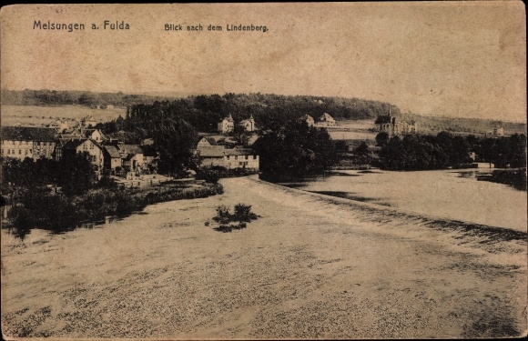 Postcard Melsungen in Hesse, view of the Lindenberg