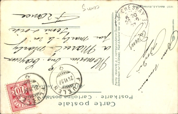 Postcard Flüelen Kt. Uri Switzerland, Gotthardbahn, Erstfeld, Dammastock, Leckihorn, Galenstock
