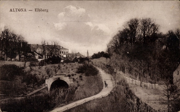 Postcard Hamburg Altona, Elbberg