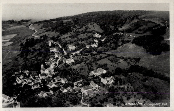 Postcard Altisheim Kaisheim in Swabia Bavaria, aerial photograph