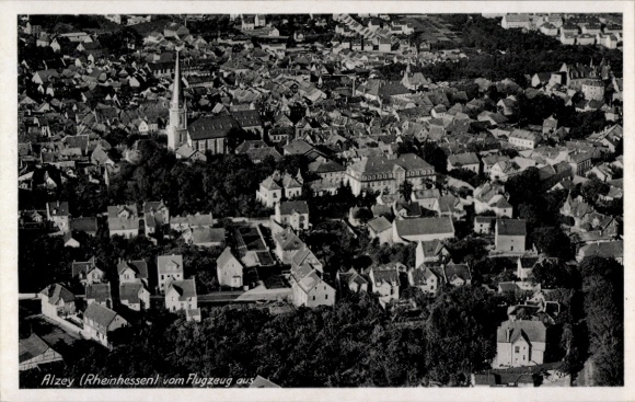 Postcard Alzey in Rheinhessen, aerial photograph