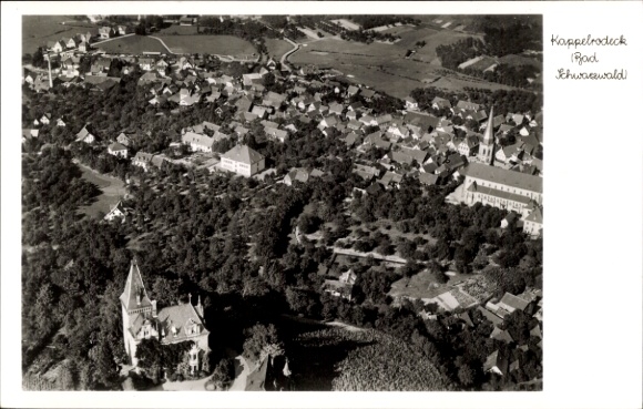 Postcard Kappelrodeck in the Black Forest, aerial photograph