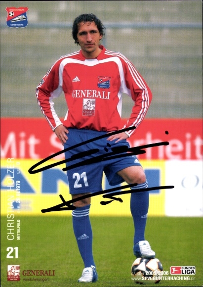 Autograph card footballer Christian Hölzer, SpVgg Unterhaching, autograph