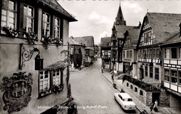 Postcard Idstein im Taunus, king Adolf Platz