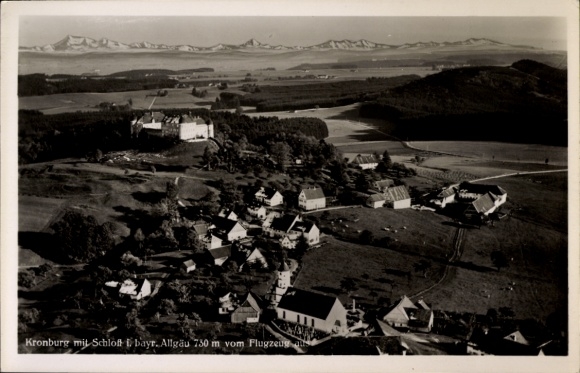 Postcard Kronburg Unterallgäu, aerial photograph, castle