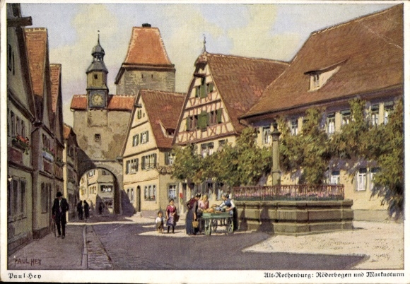Artist Postcard Hey, Paul, Ackermann 408/9 4043, Röderbogen, Alt Rothenburg
