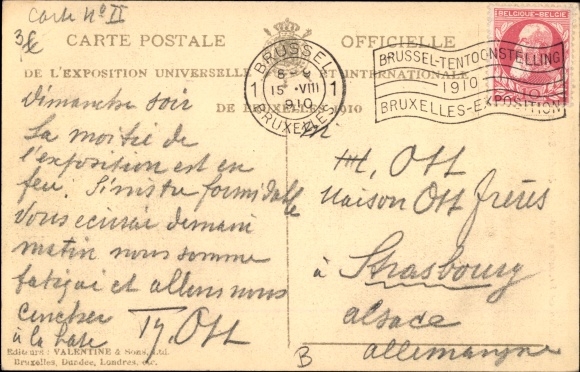 KP Bruxelles Bruksela, Exposition de 1910, Jardin Suisse