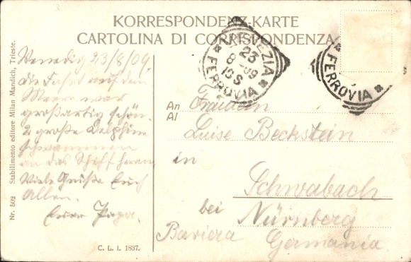 Postcard Triest Trieste Friuli Venezia Giulia, ship, lighthouse